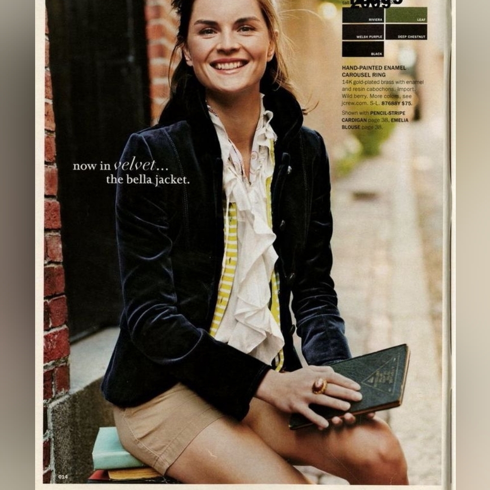 J. Crew Vintage 2007 Bella Blazer In Black Velvet 6P